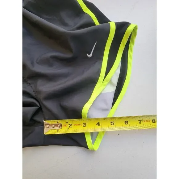 Nike Running Shorts Womens XS Neon Black Run Retro Lined Atheistic Performance - Picture 4 of 8